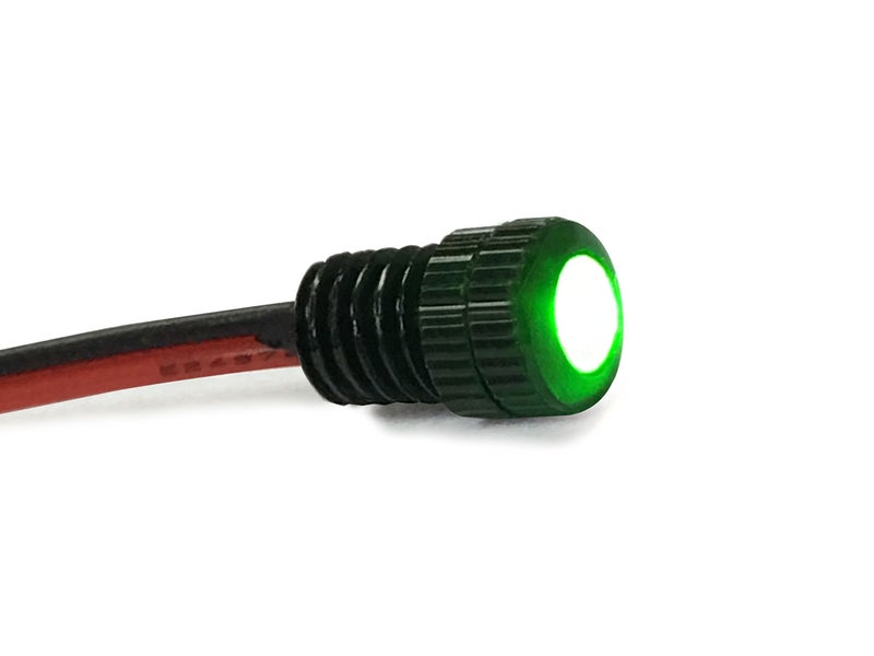 Oznium BRIGHTEST Light Bolt - Flush Mount 12V LED Light for Bumper, Grille, Cars Interior, Dash, Ambient Lighting, Motorcycle w/SLEEK Aluminum Housing & Screw Nut (6 mm Black, Green LED) - Image 1